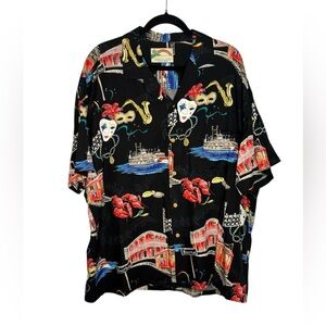 Paradise Found Single Stitch Mens New Orleans Mardi Gras Scene Masks Party